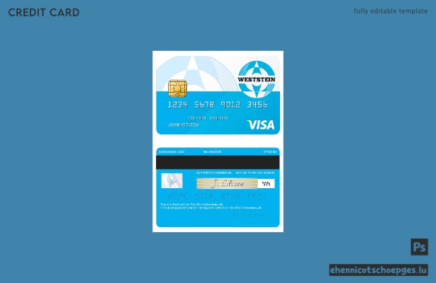Beispielvorschau der Weststein Bank Visa-Karte (Vereinigtes Königreich)